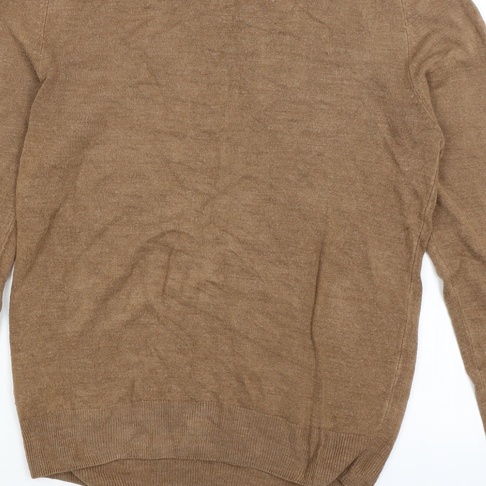 F&F Mens Brown Pullover Jumper Size S