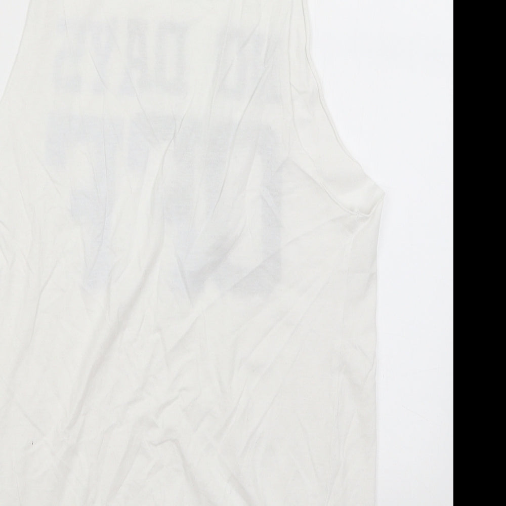 New Look Womens White Basic Tank Size 8 - No Days Off