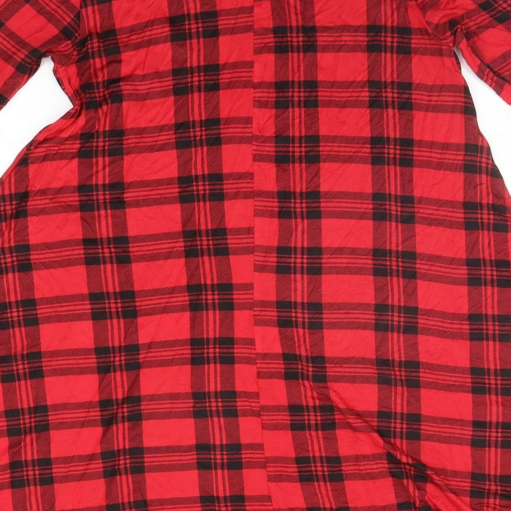 candy brush Womens Red Check A-Line Size M