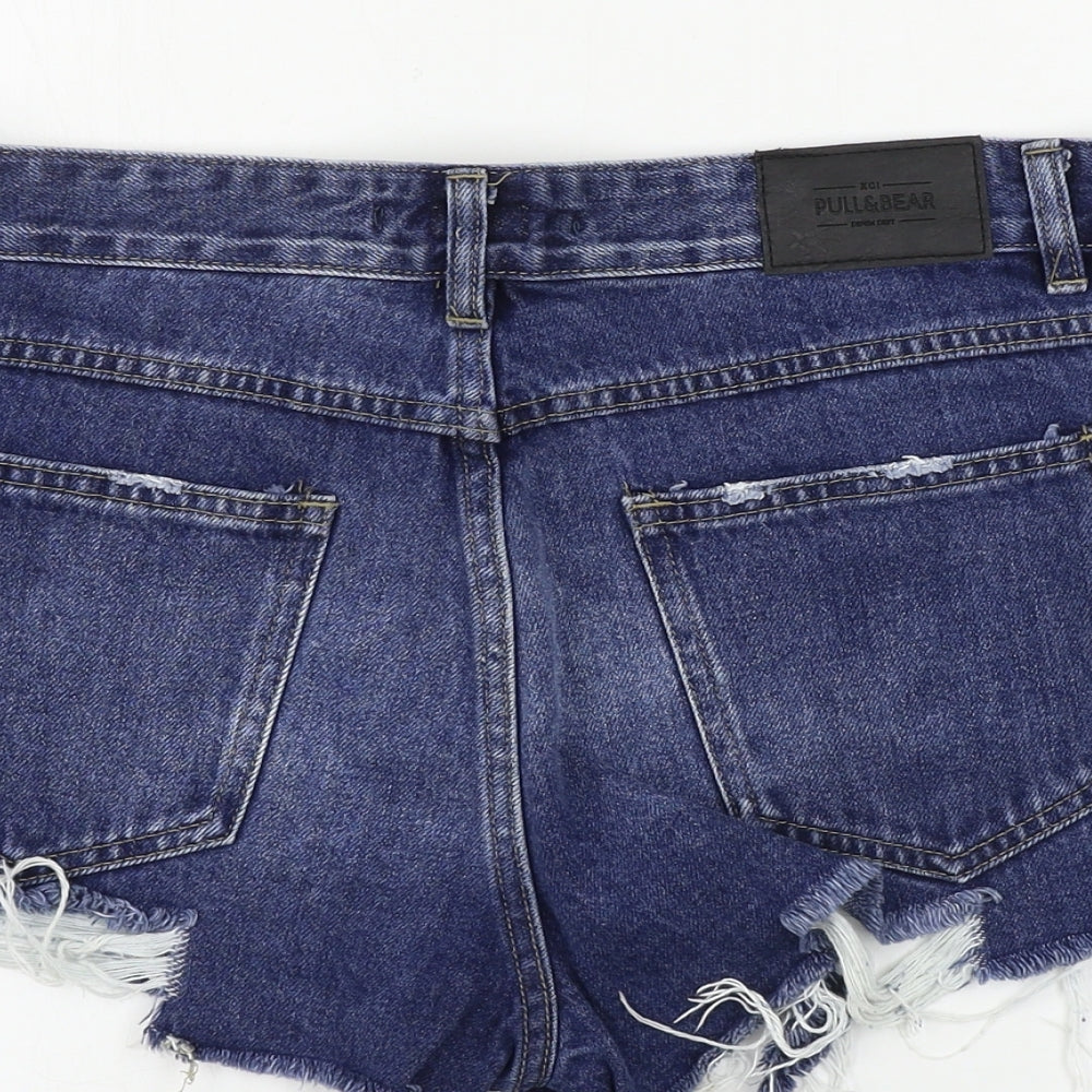 Pull&Bear Womens Blue Cut-Off Shorts Size 30 in