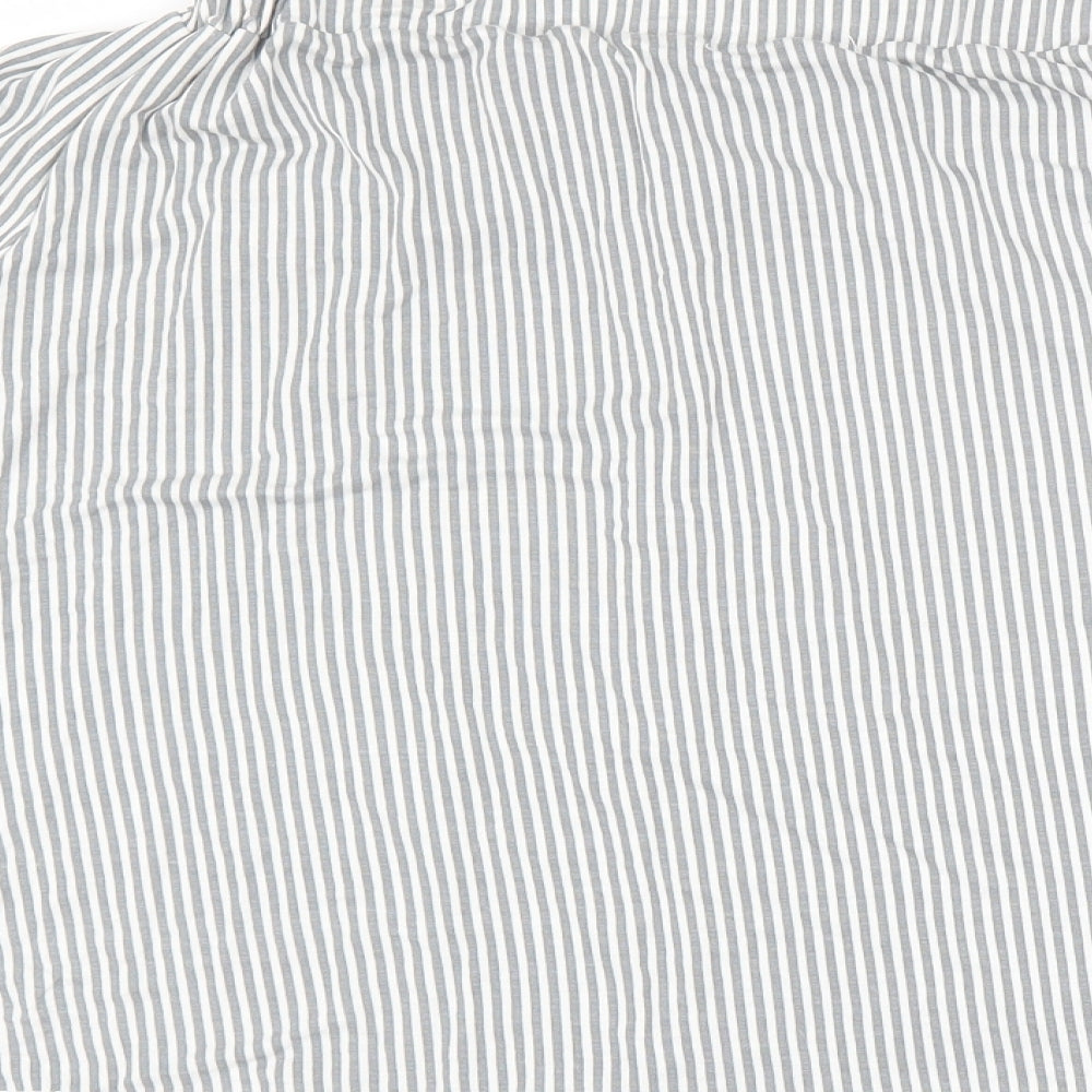 Boohoo Womens Grey Striped Basic Blouse Size L