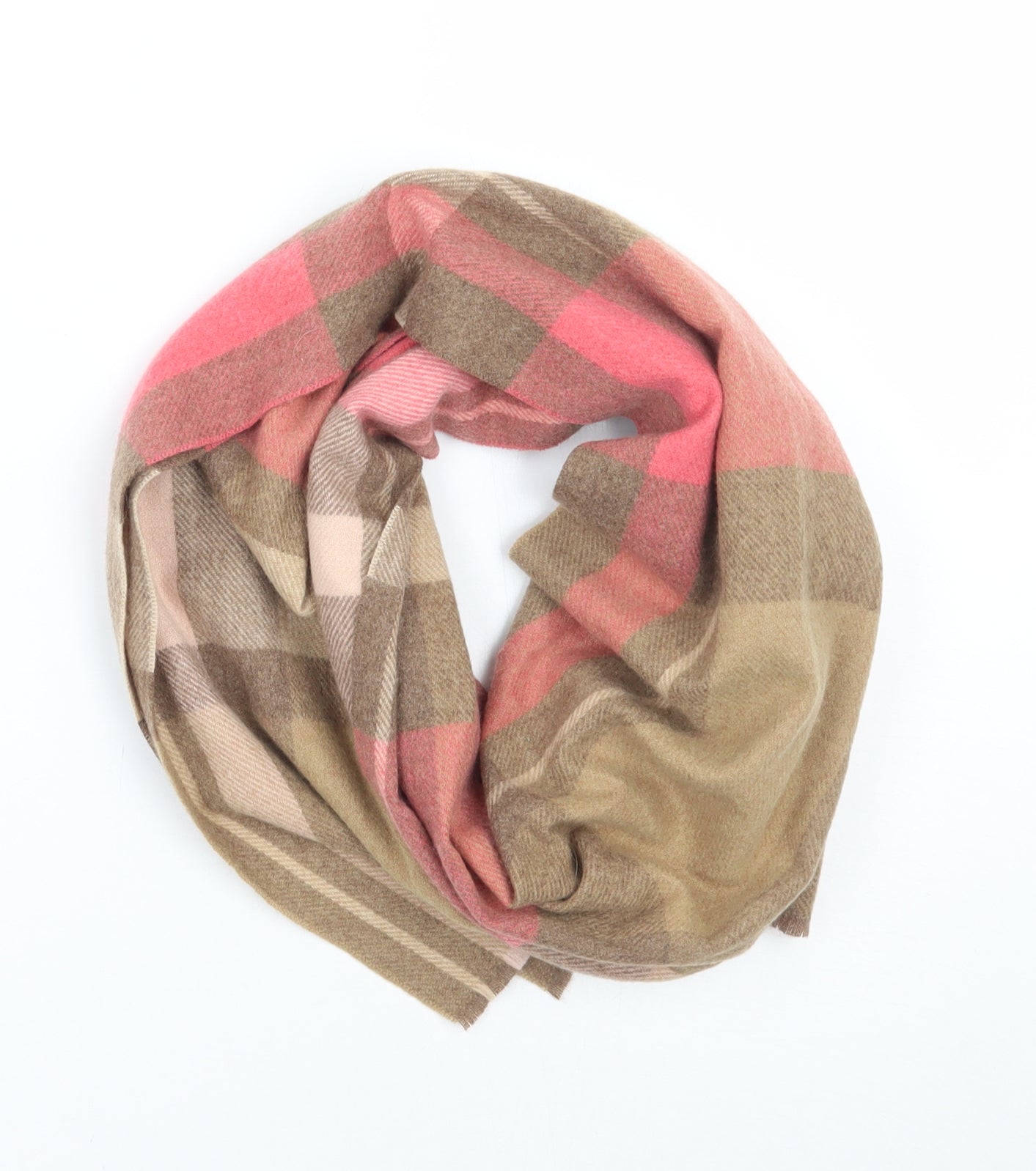 Preworn Womens Brown Check Scarf