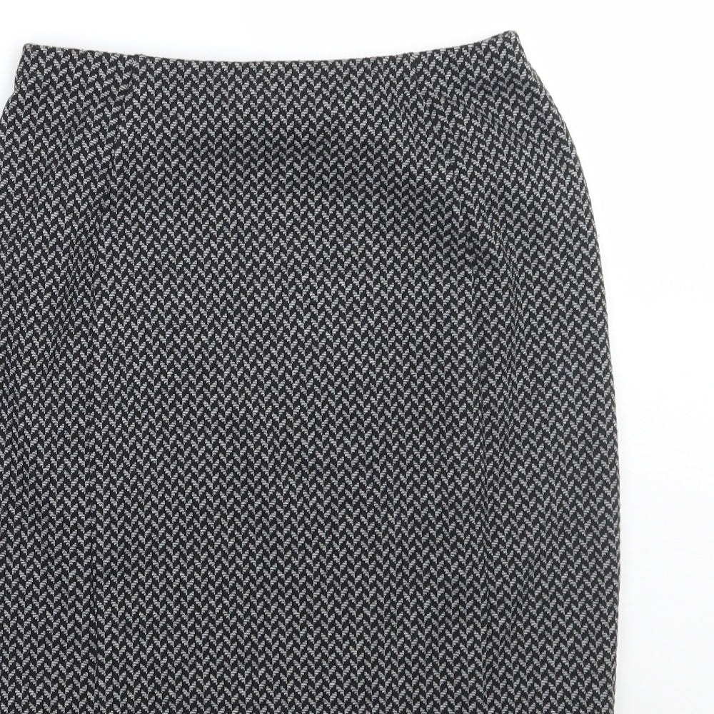 Papaya Womens Black Geometric A-Line Skirt Size 8