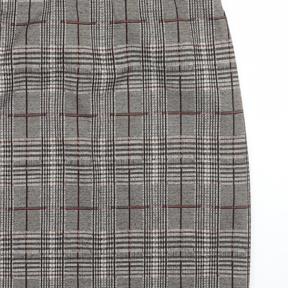 Dorothy Perkins Womens Brown Check A-Line Skirt Size 8