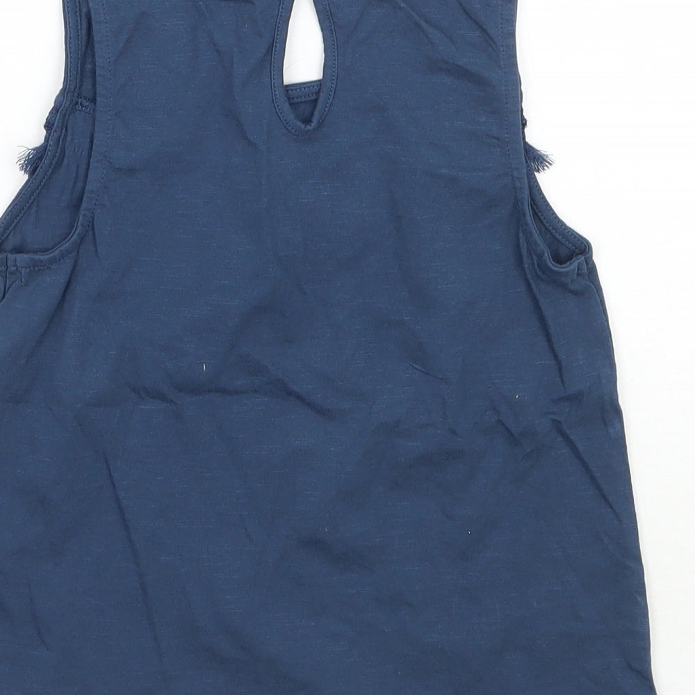 TU Girls Blue Striped Basic Tank Size 8 Years