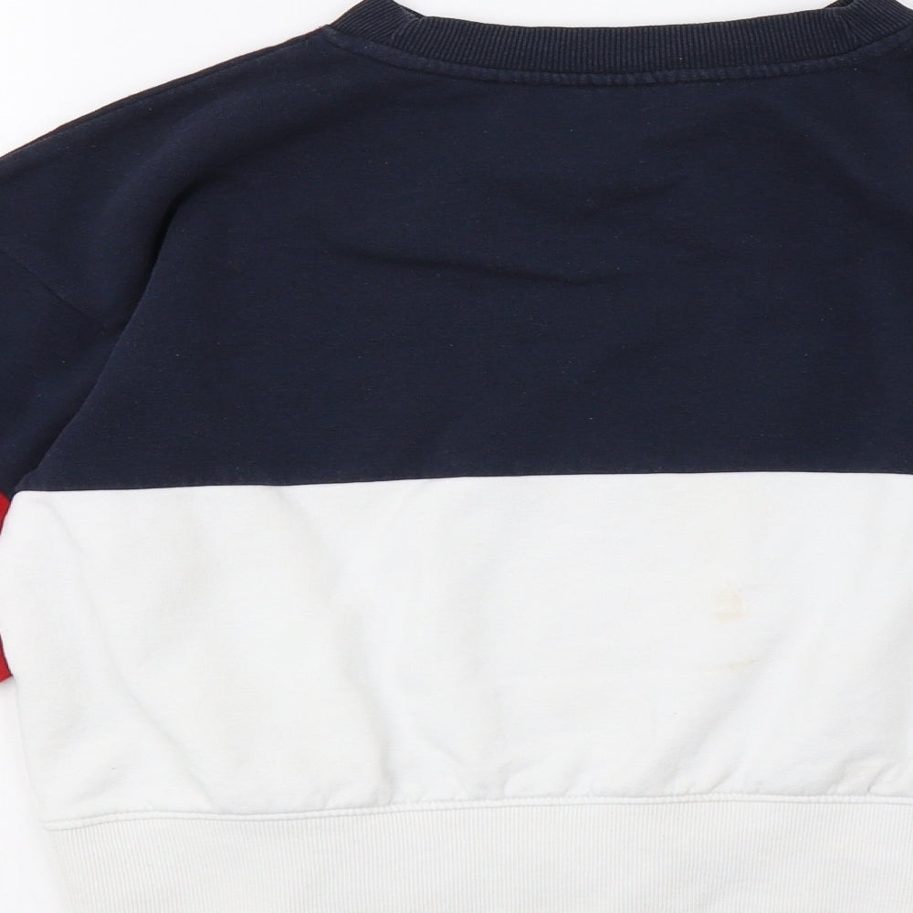 H&M Girls White Striped Pullover Sweatshirt Size 11-12 Years