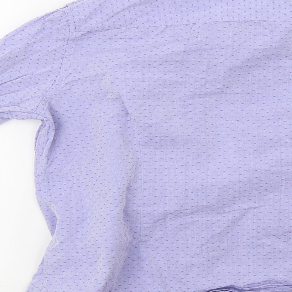 Savile Row Womens Purple Polka Dot Basic Button-Up Size 10