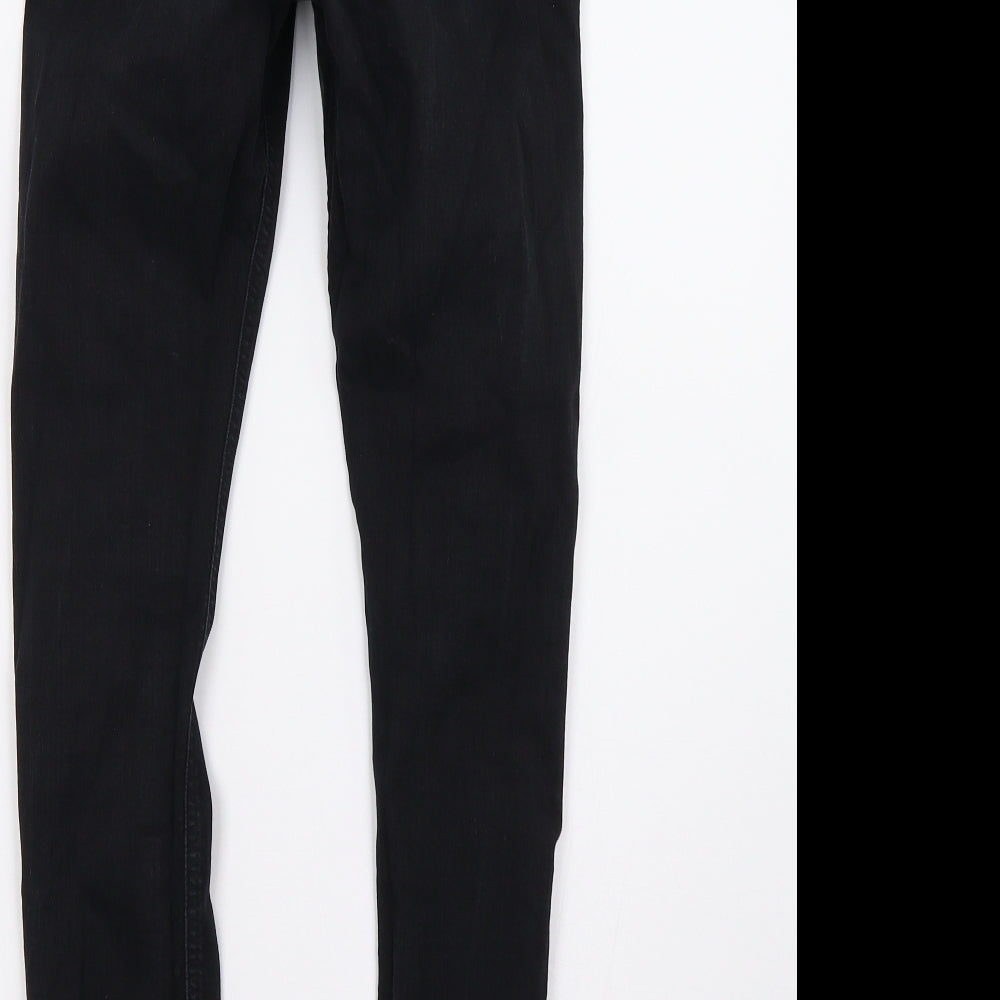 Topshop Womens Black Denim Skinny Jeans Size 28 L32 in