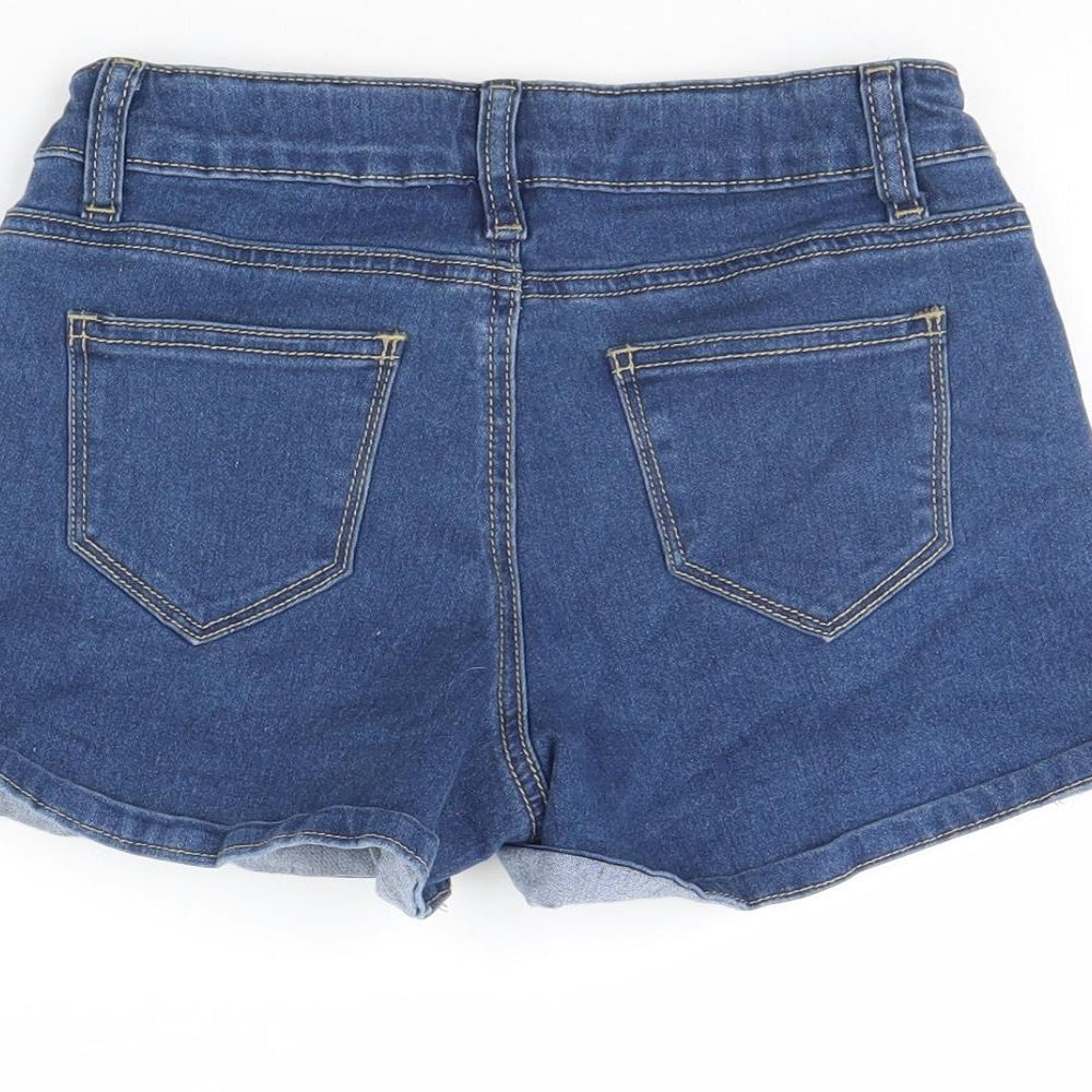 Preworn Girls Blue Denim Cut-Off Shorts Size 9 Years