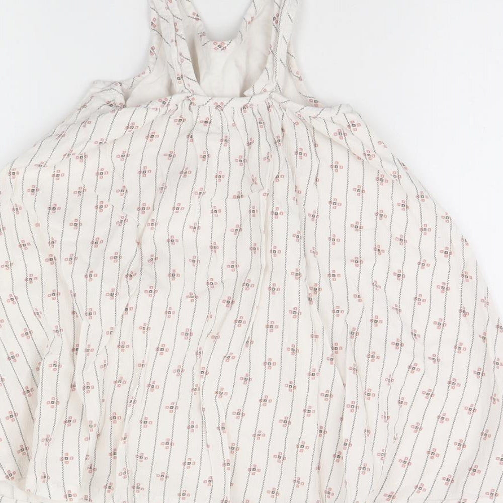 m&s Girls White Striped Maxi Size 2 Years