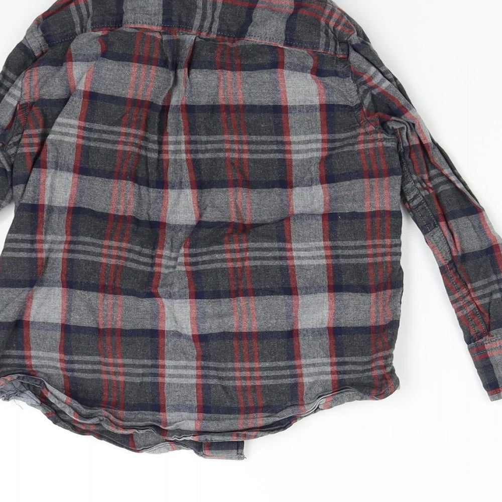 Baby Gap Boys Grey Check Basic Button-Up Size 3 Years