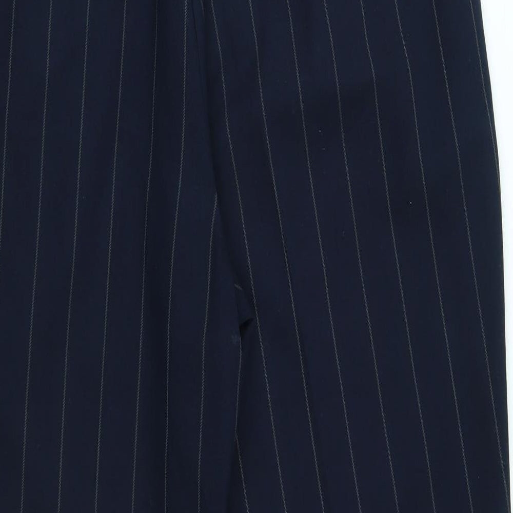 Marks & Spencer Womens Blue Striped Trousers Size 12 L24 in