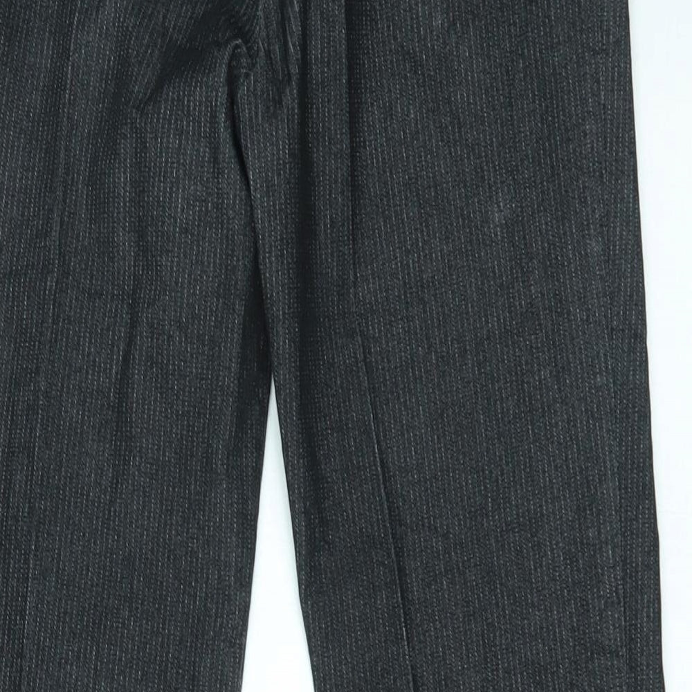 ORSAY Womens Black Striped Trousers Size 8 L24 in