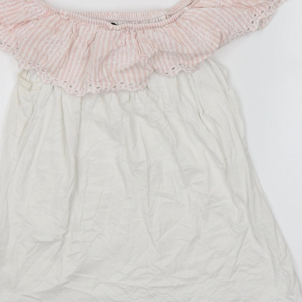 Dorothy Perkins Womens White Fair Isle Basic Blouse Size 12