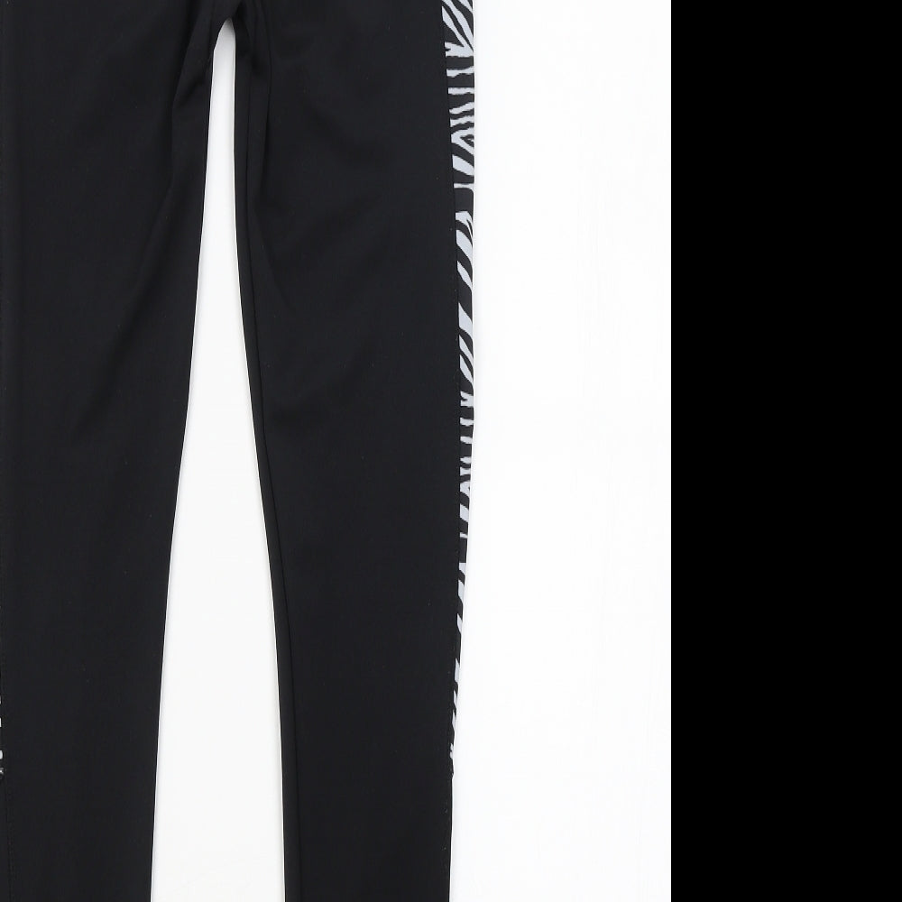 New Look Womens Black Animal Print Compression Leggings Size S L26 in