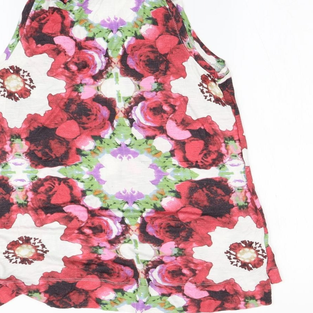Dorothy Perkins Womens Multicoloured Floral Basic T-Shirt Size 8