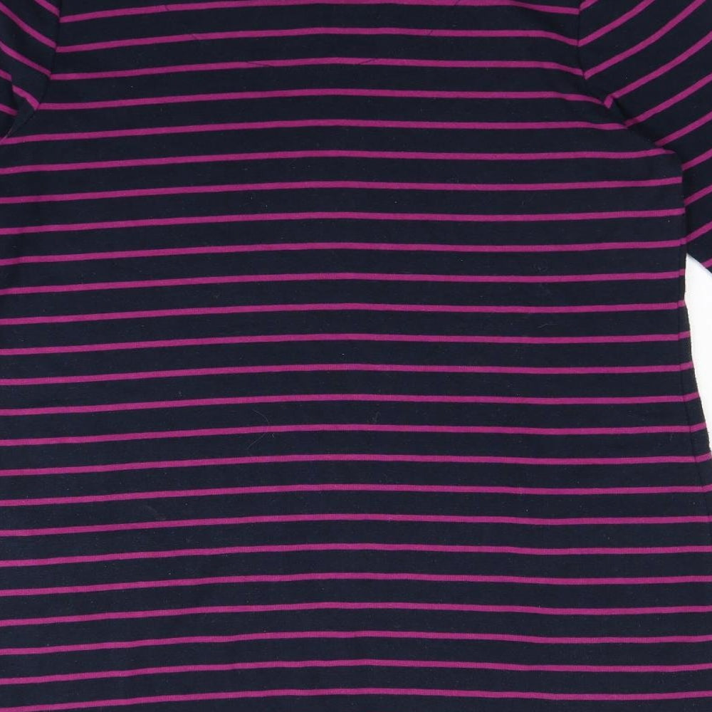 Bonmarché Womens Purple Striped Pullover Jumper Size M