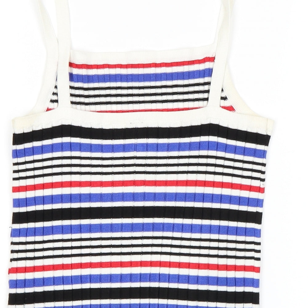 H&M Womens Multicoloured Striped Basic Tank Size S