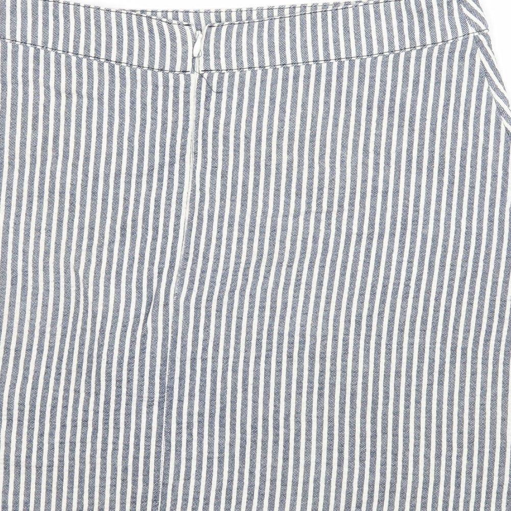 Cooperative Womens Blue Striped A-Line Skirt Size S