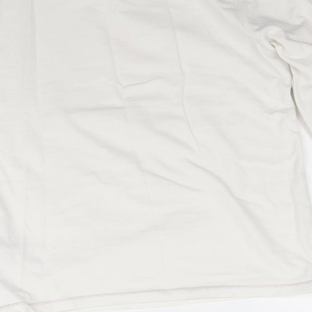 F&F Girls White Top Pyjama Top Size 7-8 Years - Oh Deer so so sleepy