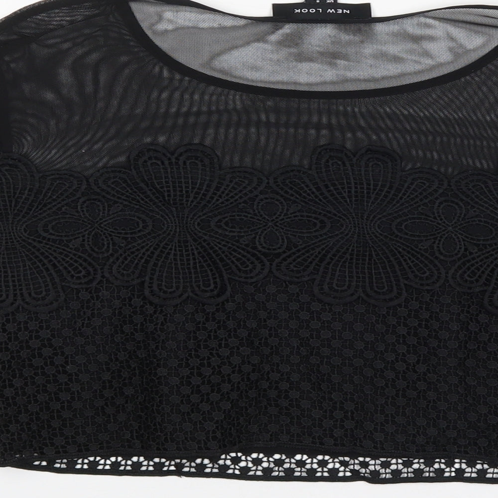 New Look Womens Black Basic Blouse Size 8