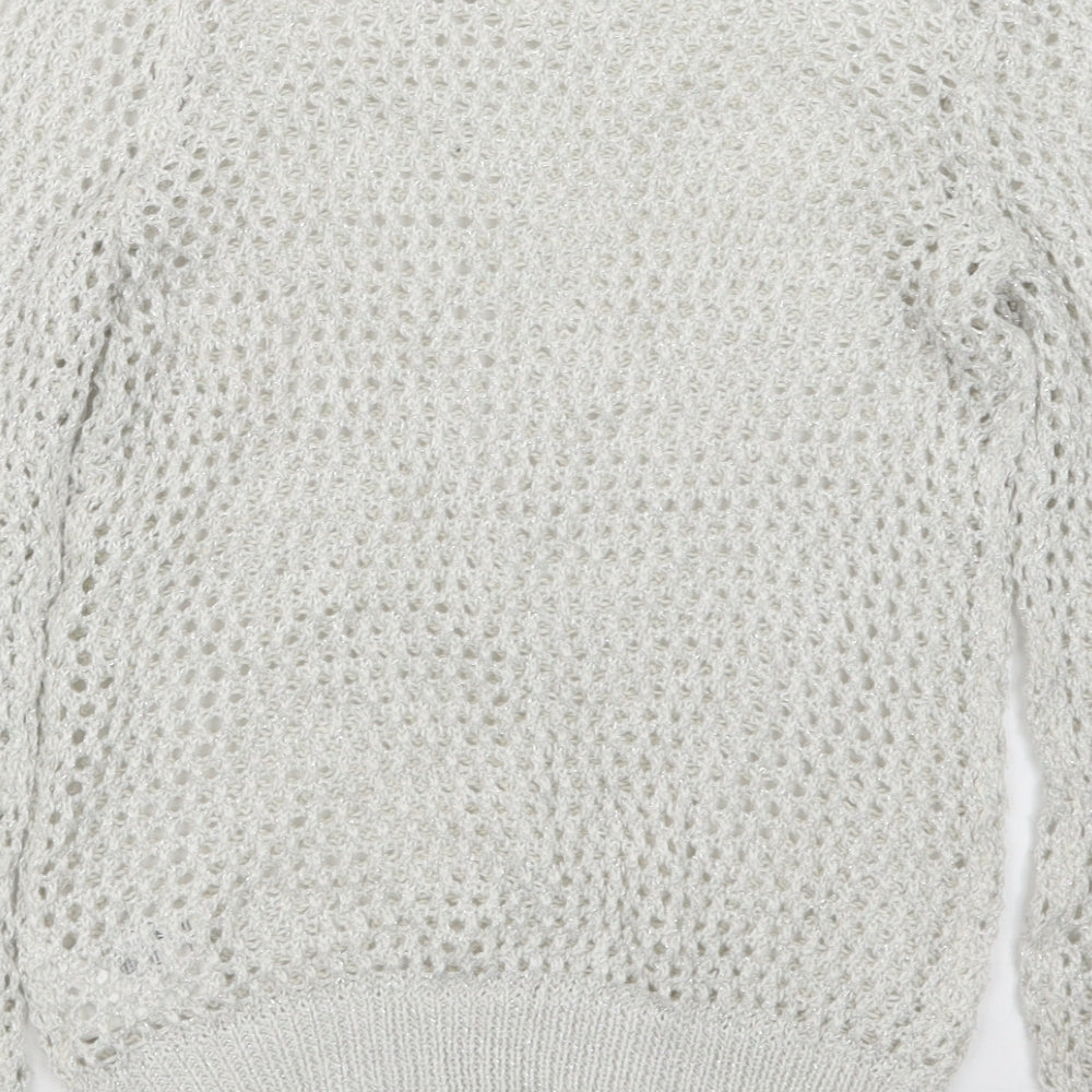 H&M Girls White Knit Pullover Jumper Size 9-10 Years