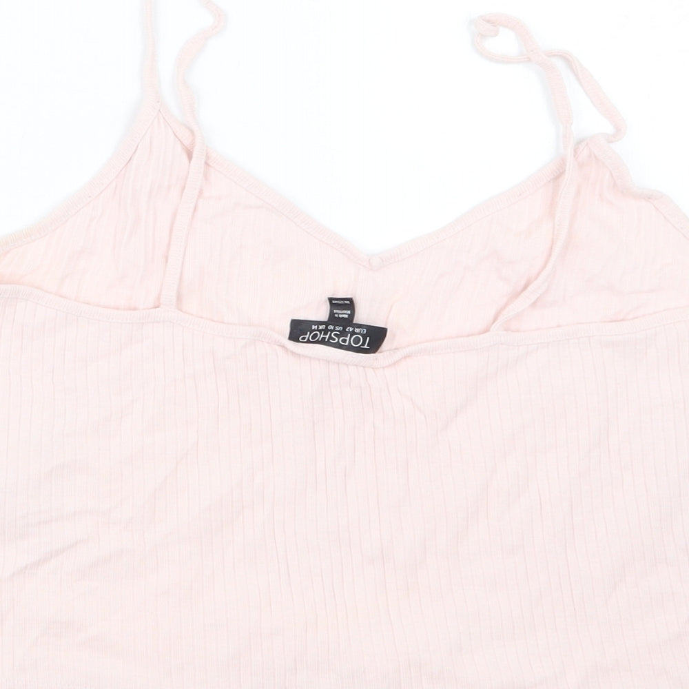 Topshop Womens Pink Cropped T-Shirt Size 14