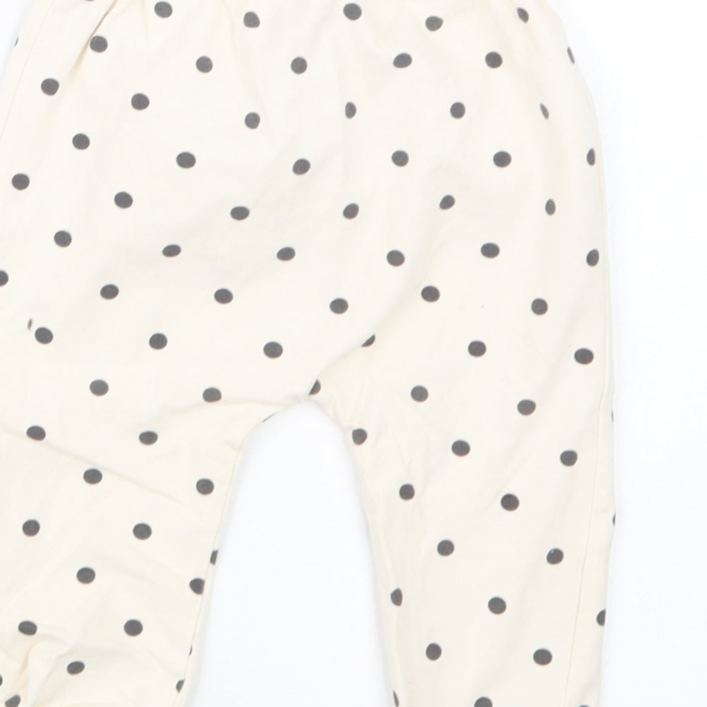 TU Girls Ivory Polka Dot Capri Trousers Size 6-9 Months