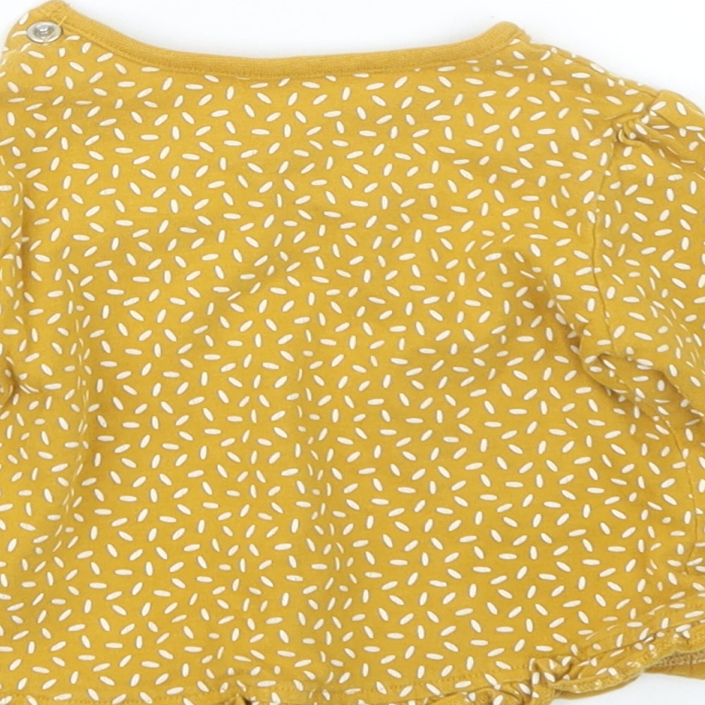 TU Girls Yellow Geometric Basic T-Shirt Size 3-6 Months