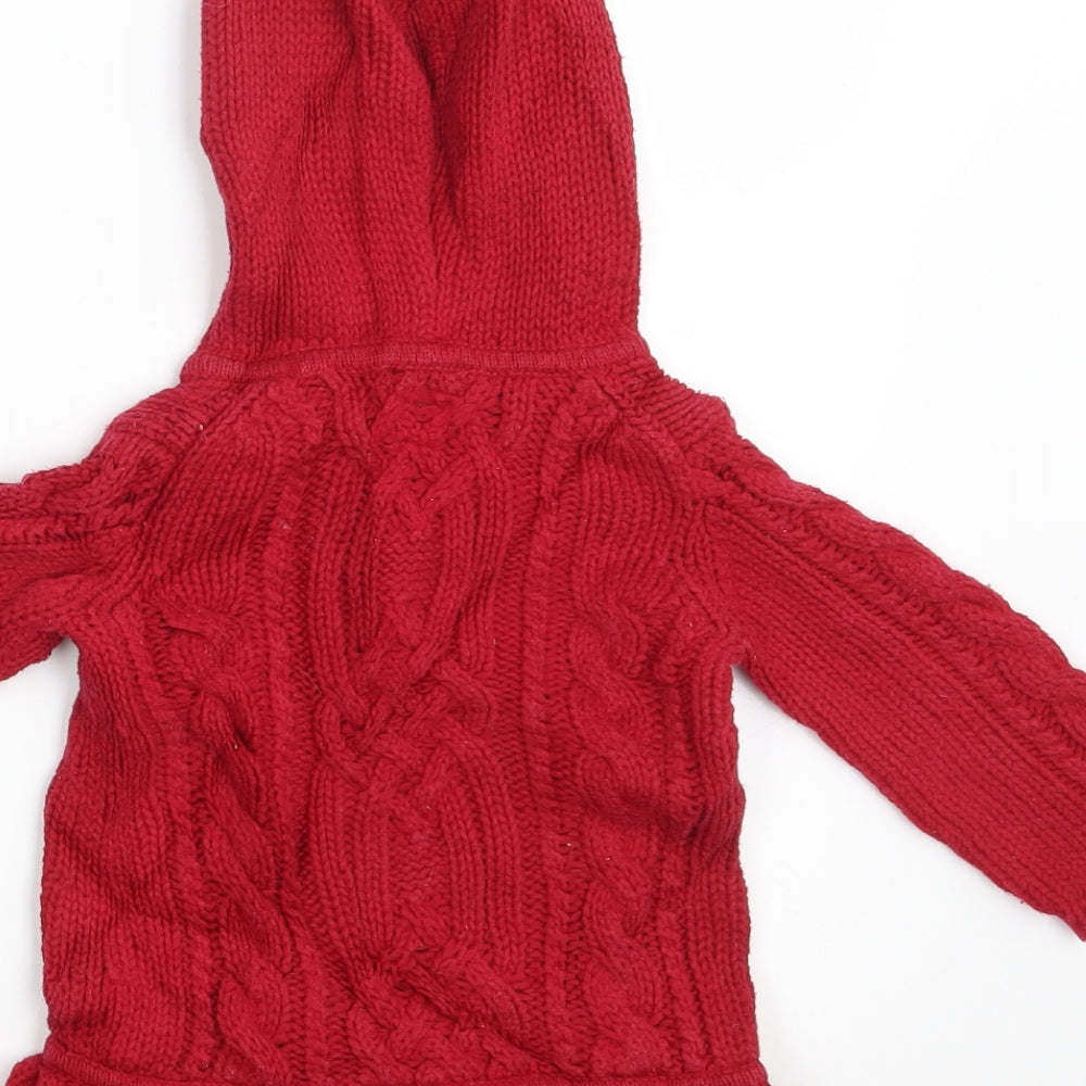Baby Gap Girls Red Knit Pullover Jumper Size 6-9 Months