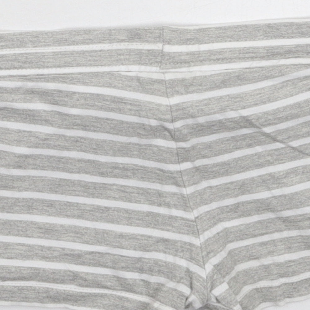 H&M Girls Grey Striped Sweat Shorts Size 8-9 Years