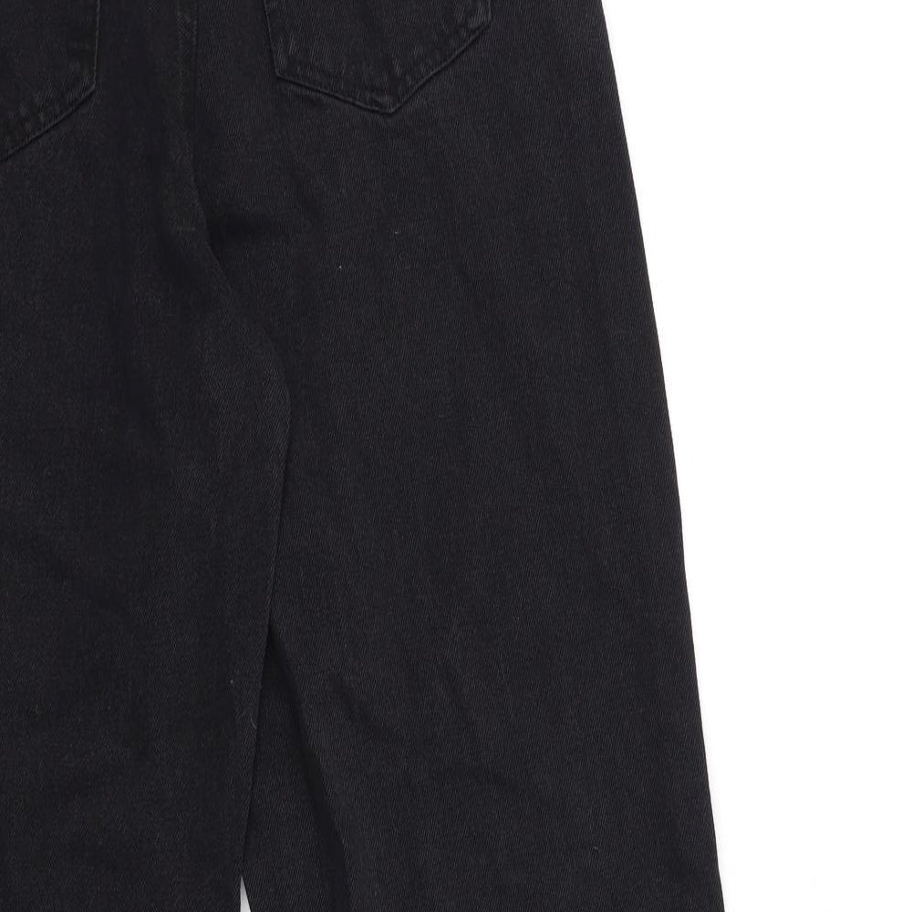 Preworn Womens Black Denim Straight Jeans Size 26 in L29 in - open hip