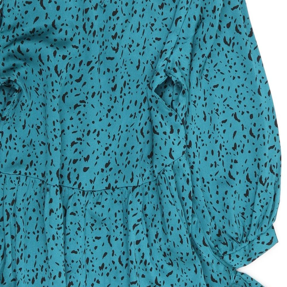 Zara Womens Green Animal Print Fit & Flare Size 4