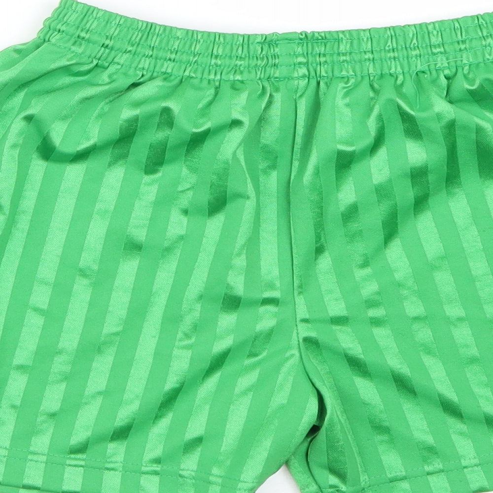 Maddins Boys Green Striped Sweat Shorts Size 8-9 Years