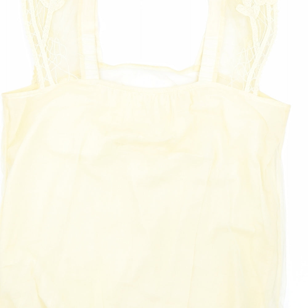 Preworn Womens Yellow Floral Basic Tank Size M