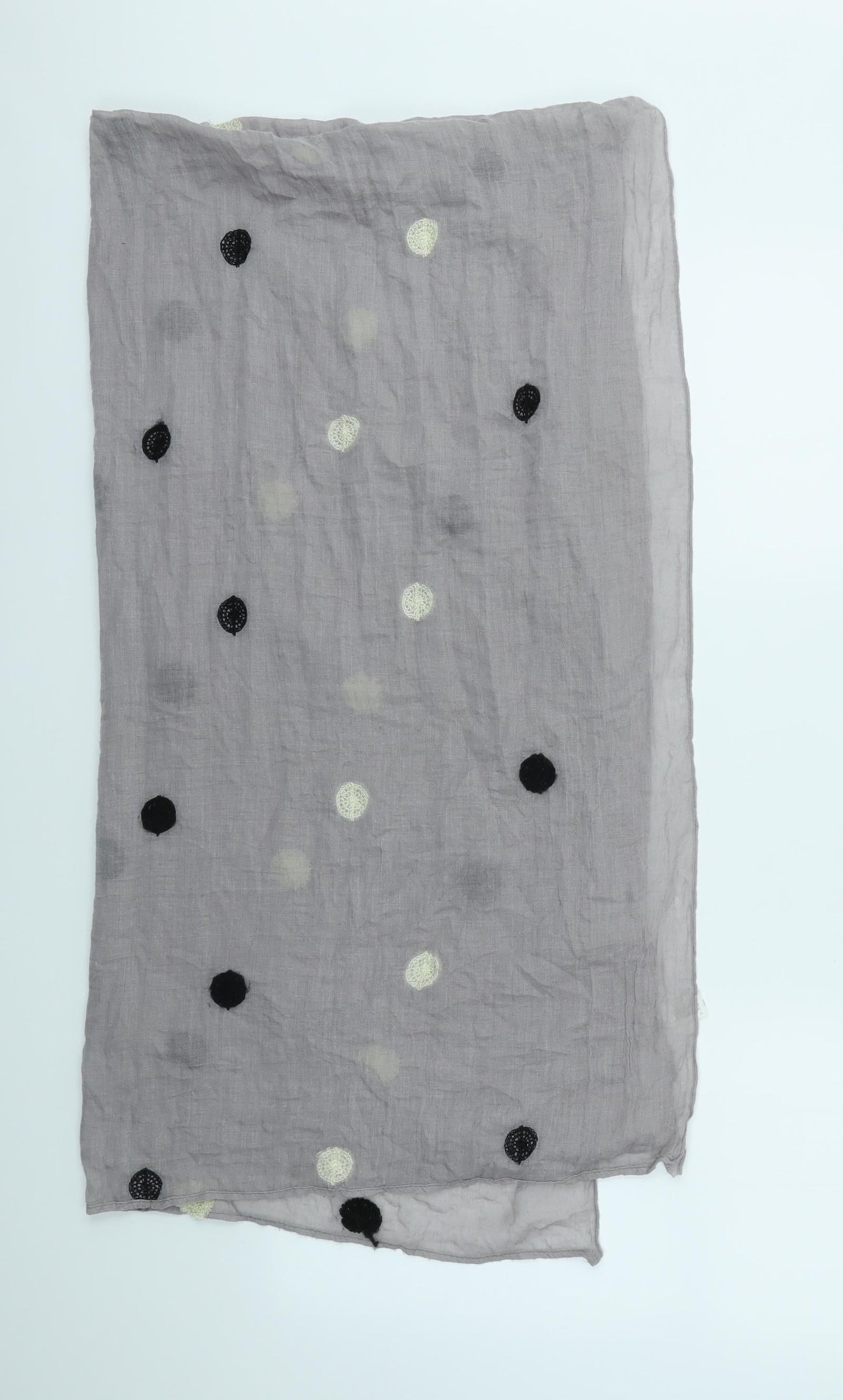 Intrigue Womens Grey Polka Dot Scarf