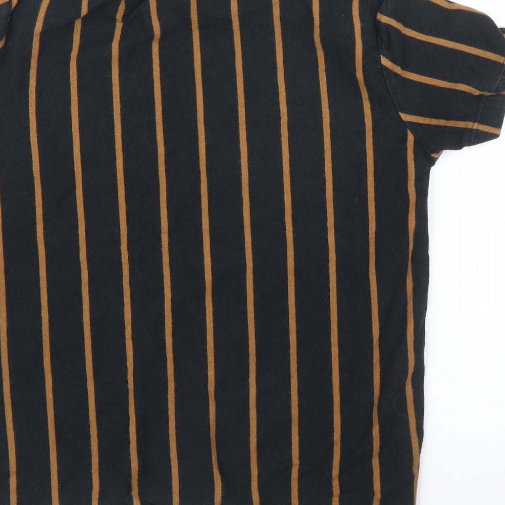 Next Boys Black Striped Basic T-Shirt Size 8 Years