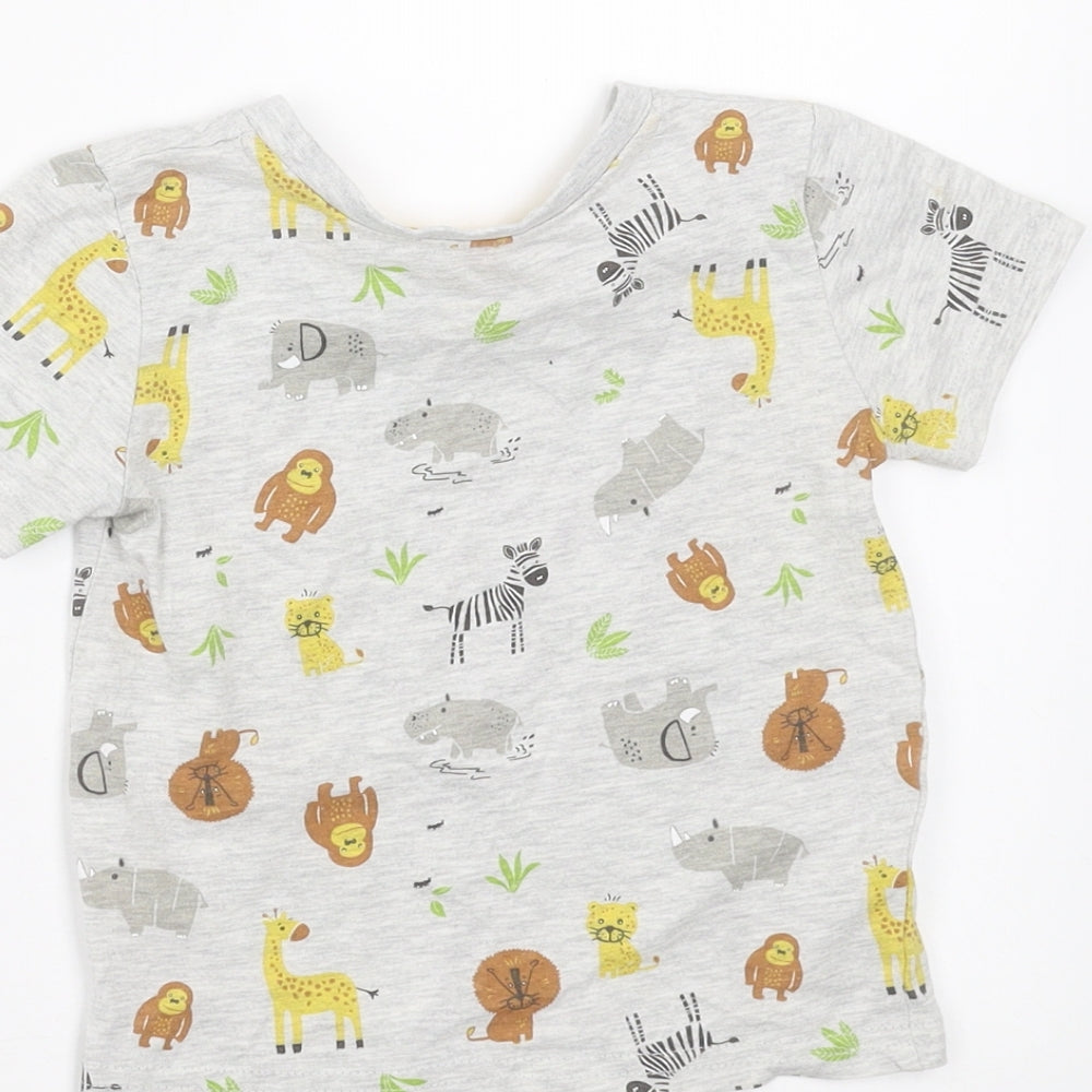 Primark Baby Grey Basic T-Shirt Size 12-18 Months - animals