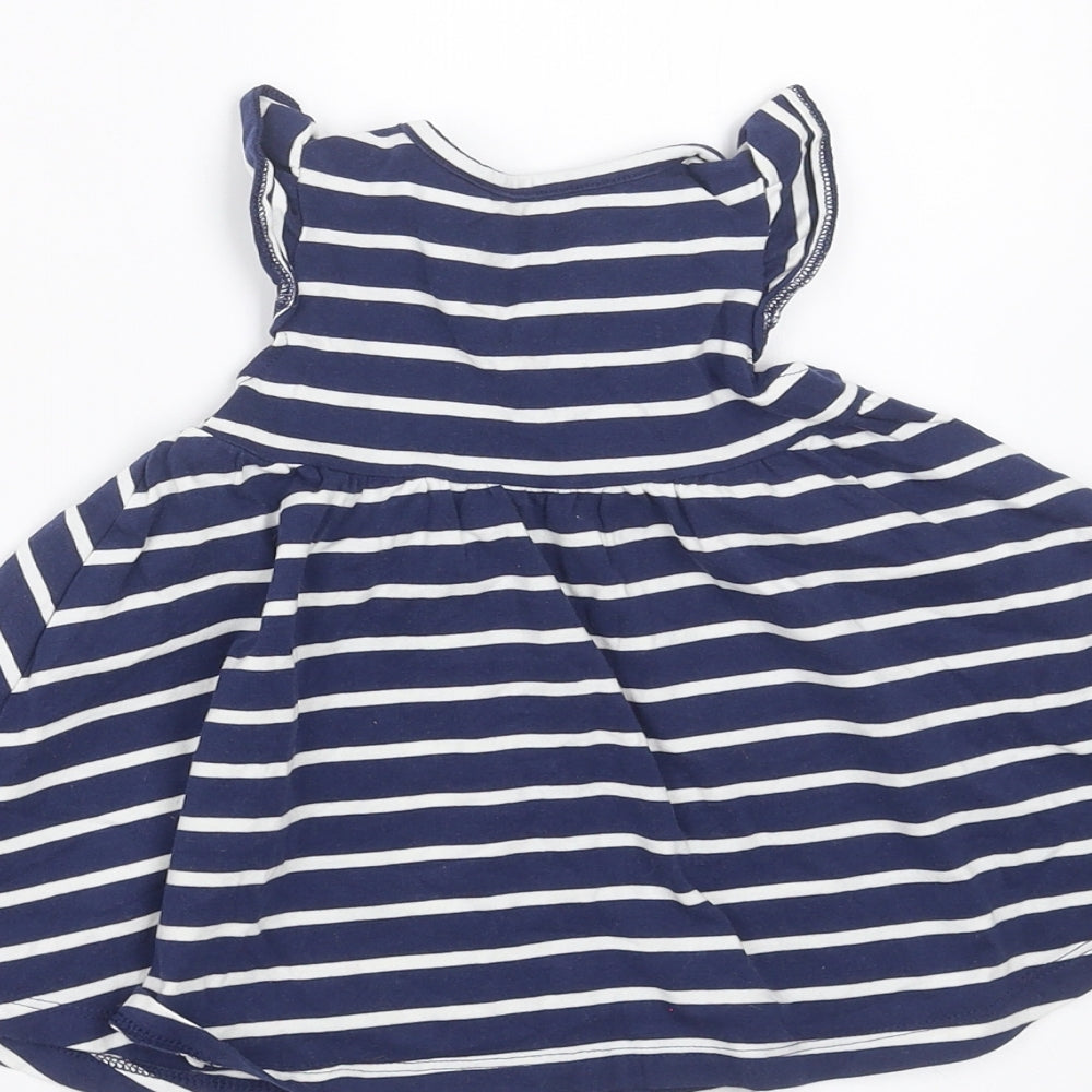 Marks & Spencer Girls Blue Striped Fit & Flare Size 0-3 Months