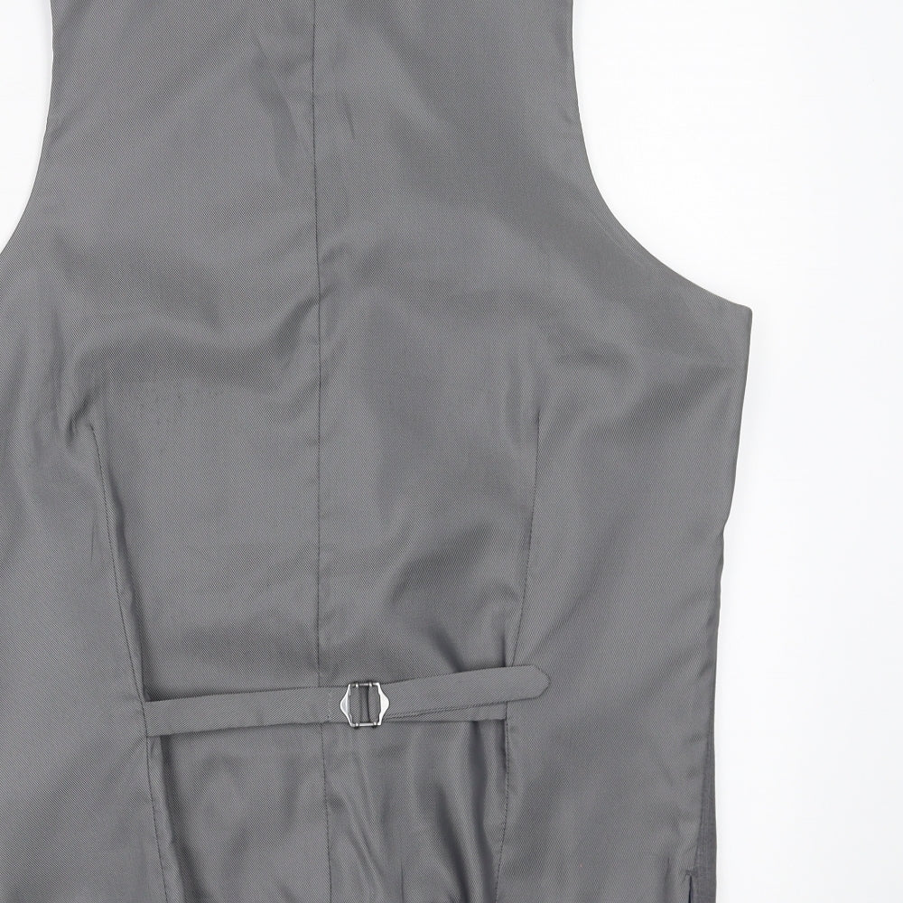 Cedarwood State Mens Grey Jacket Suit Waistcoat Size M
