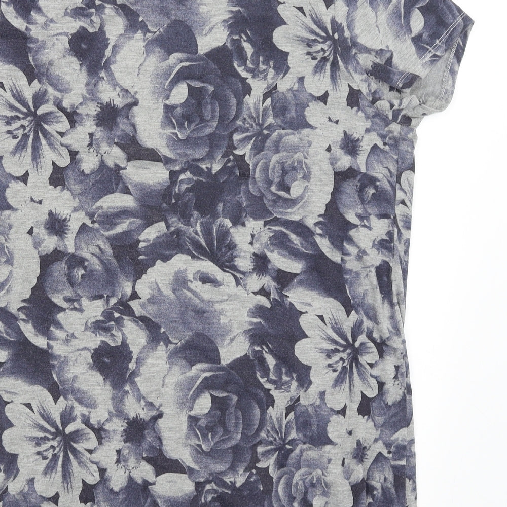 Soon Womens Blue Floral Wrap Jumper Size 16