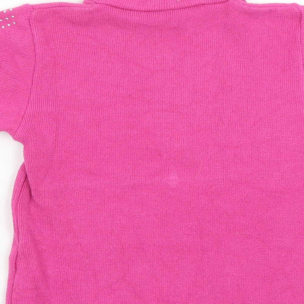 Yaprak Girls Pink Basic T-Shirt Size 7-8 Years