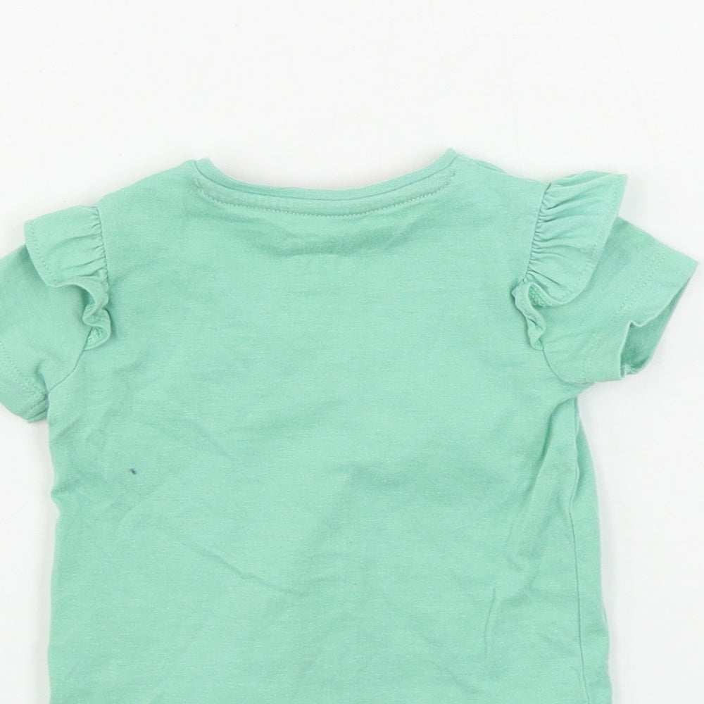 F&F Girls Green Basic T-Shirt Size 0-3 Months