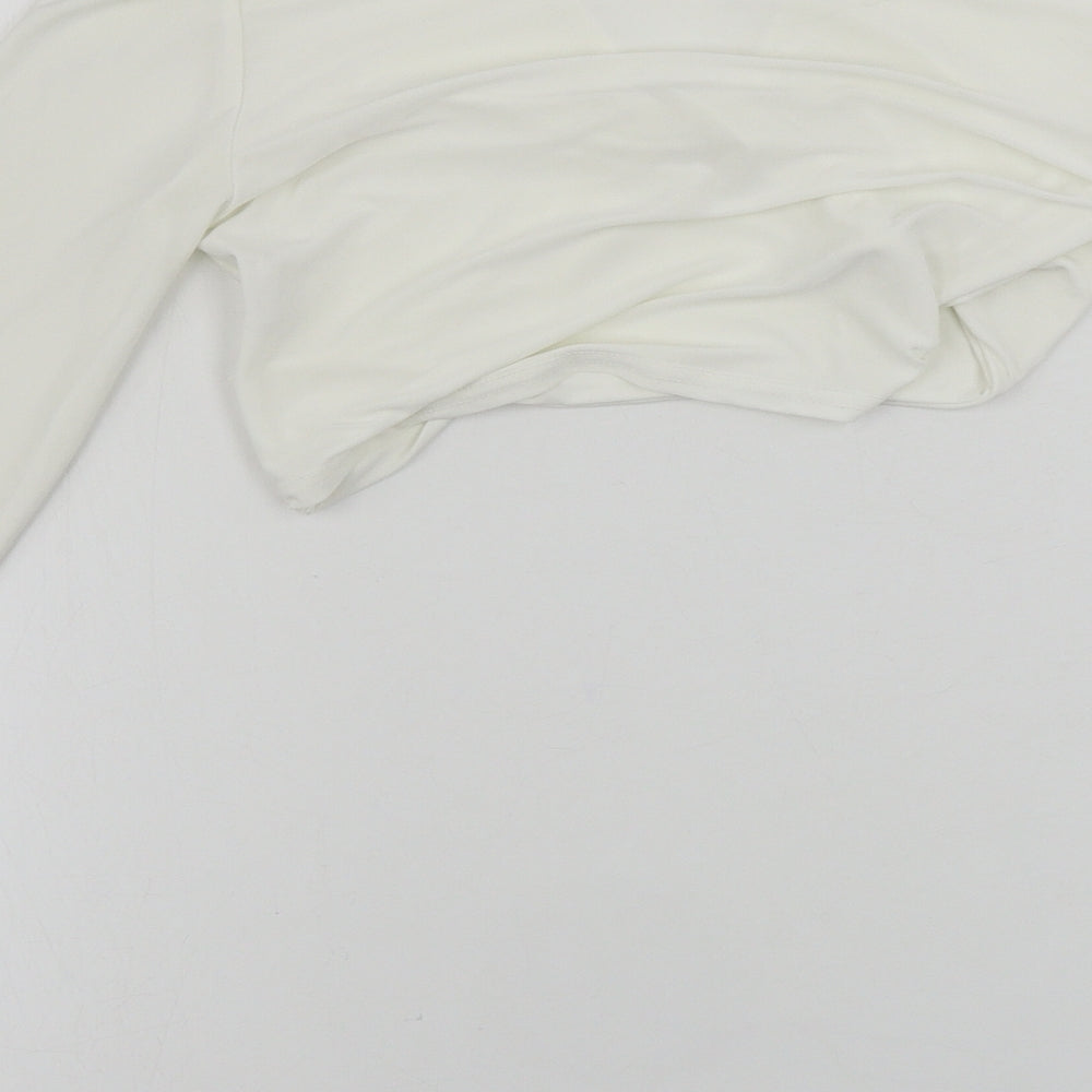 Club London Womens White Basic T-Shirt Size 10