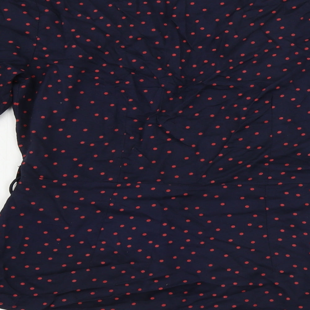 Only Womens Blue Polka Dot Basic Blouse Size 6