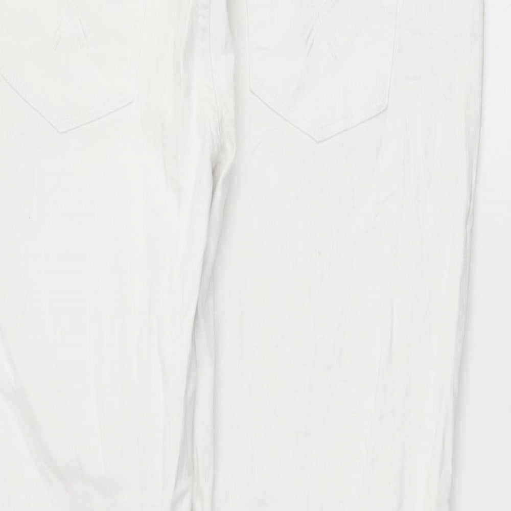 yes yes Womens White Tapered Jeans Size 14 L24 in