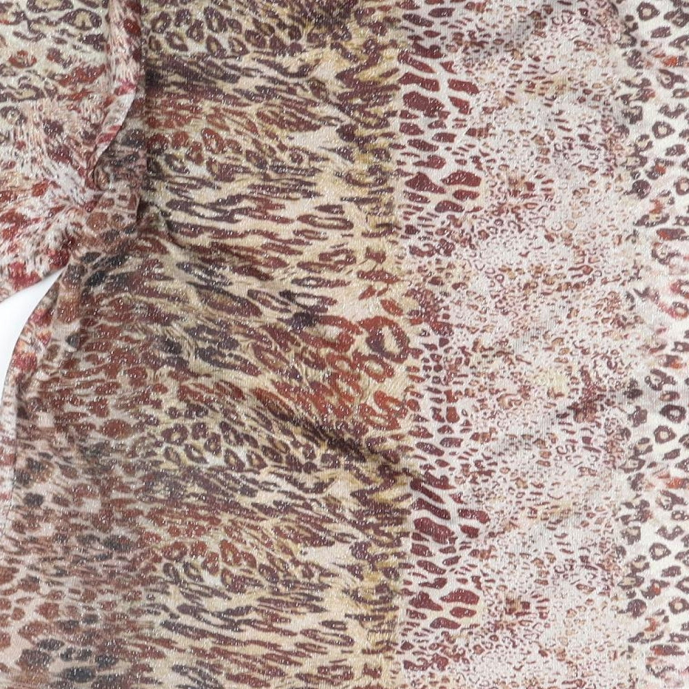 Punt Roma Womens Beige Animal Print Pullover Jumper Size M
