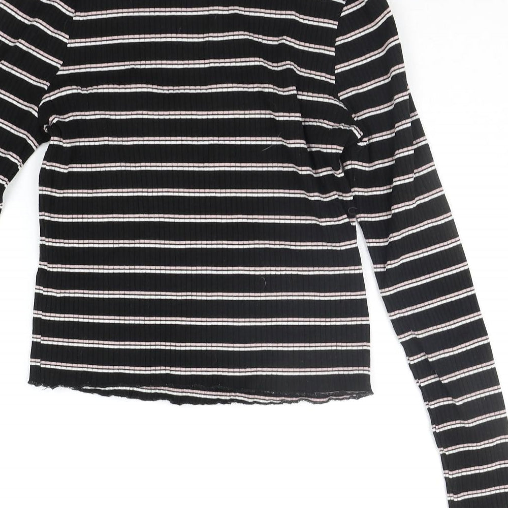 ASOS Womens Black Striped Pullover Jumper Size 12