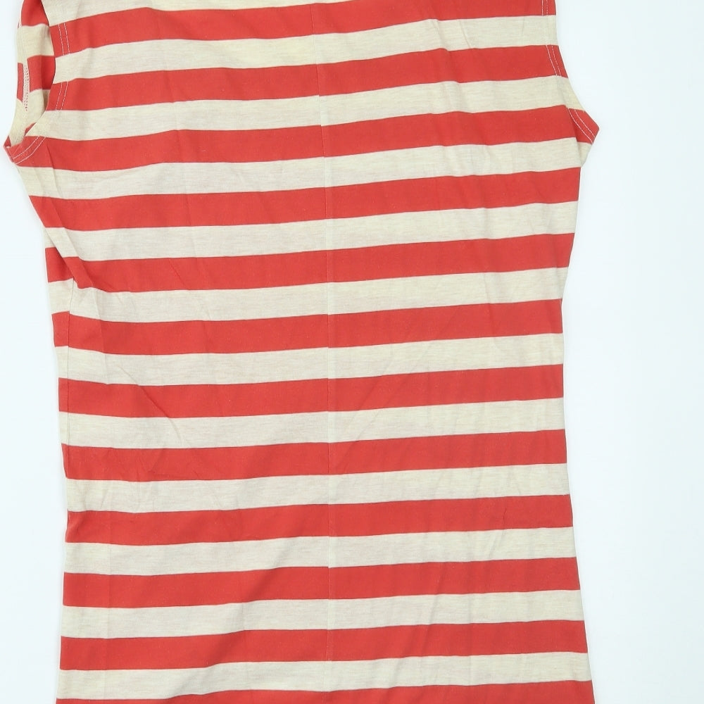 River Island Womens Red Striped Basic T-Shirt Size 8