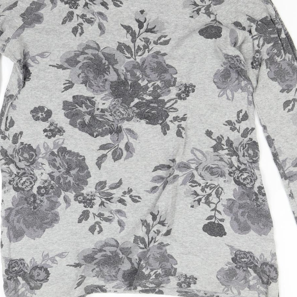 Next Womens Grey Floral Pullover Jumper Size 6